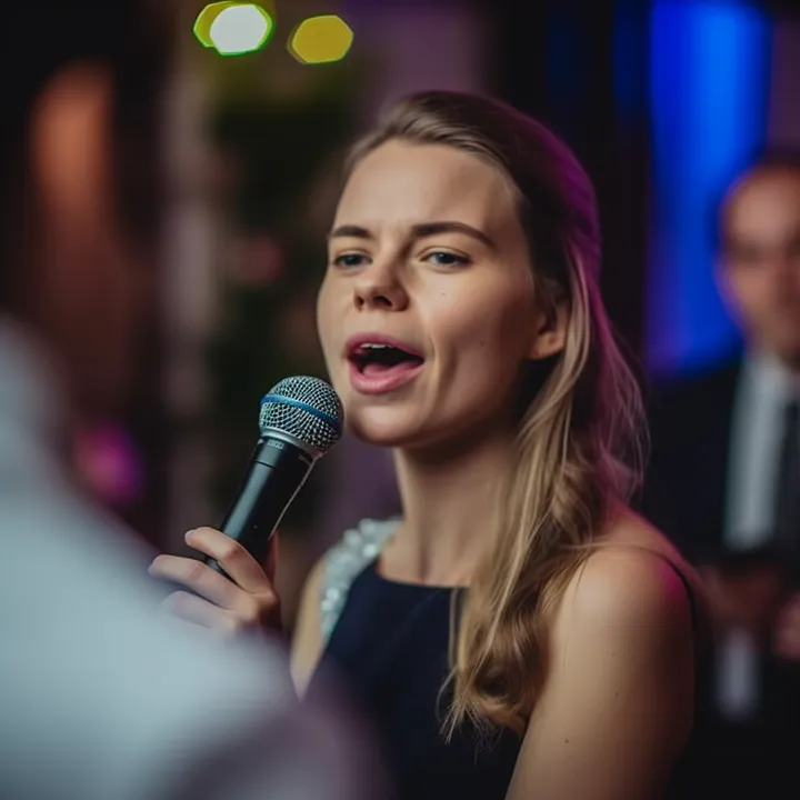 Invitée qui chante au karaoké, DJ mariage Pays Basque