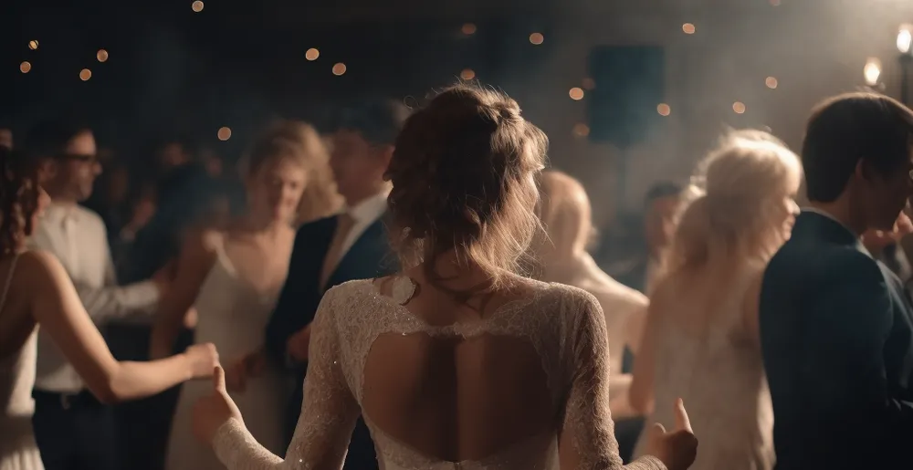 Invités qui dansent pendant une soirée de mariage